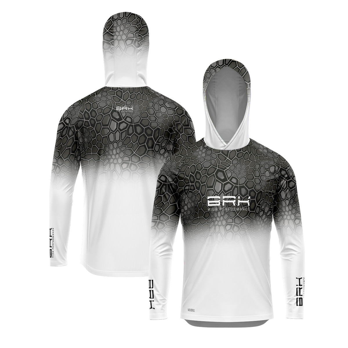 Camisa de Pesca com Capuz Brk Criptek Branca com Proteção Solar UV50+ - Brk Fishing