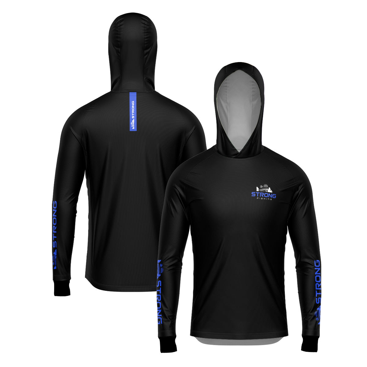 Camisa de Pesca com Capuz Brk Strong Fishing Azul com Proteção Solar UV50+ - Brk Fishing