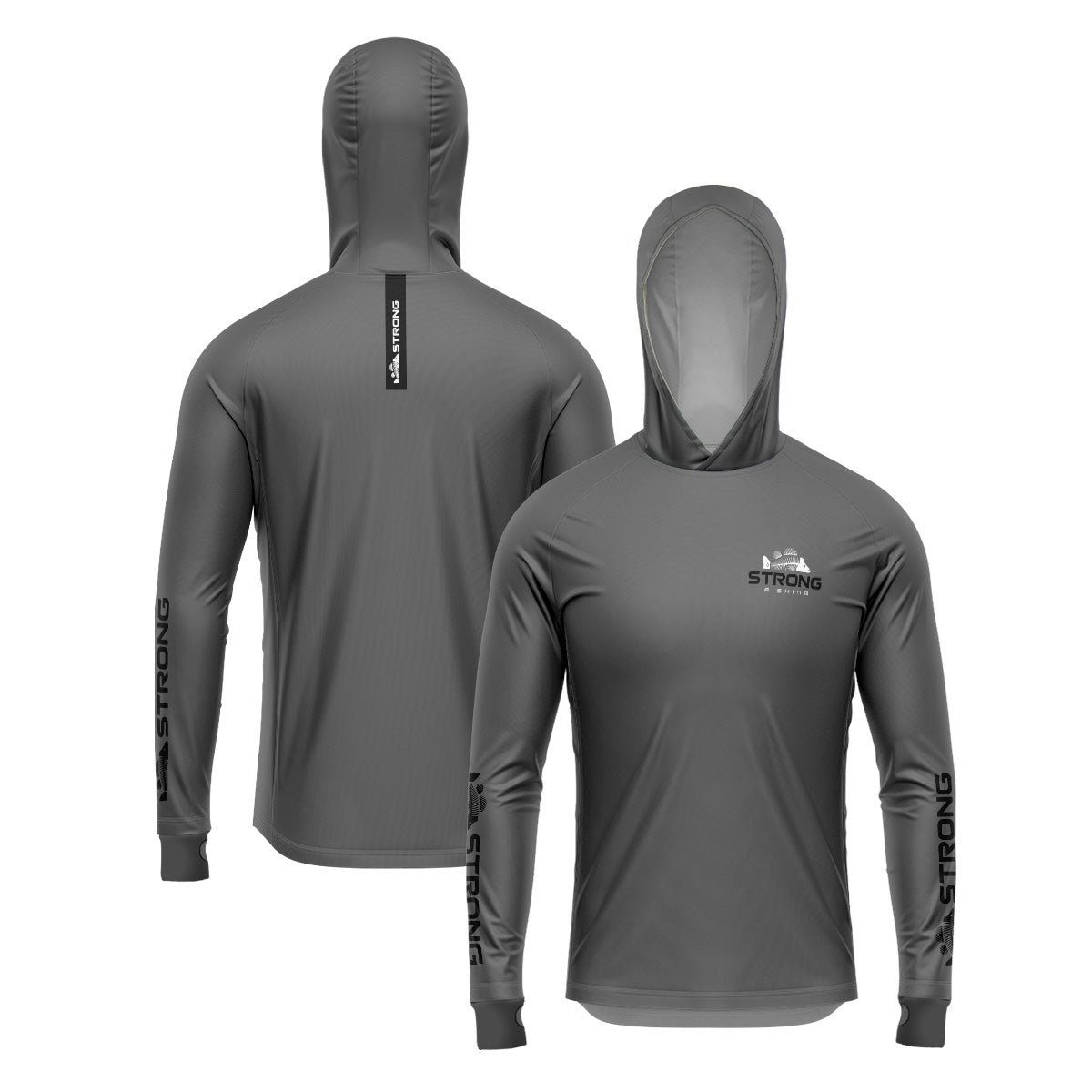 Camisa de Pesca com Capuz Brk Strong Fishing Cinza com Proteção Solar UV50+ - Brk Fishing
