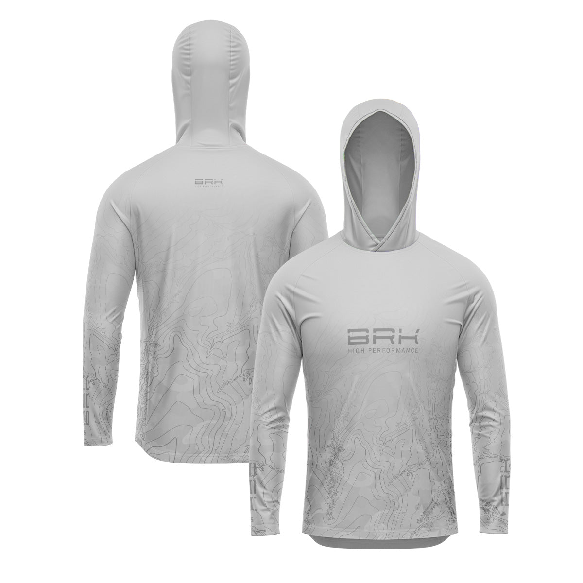 Camisa de Pesca com Capuz Brk Clean Cinza com Proteção Uv50+ - Tamanho: M
