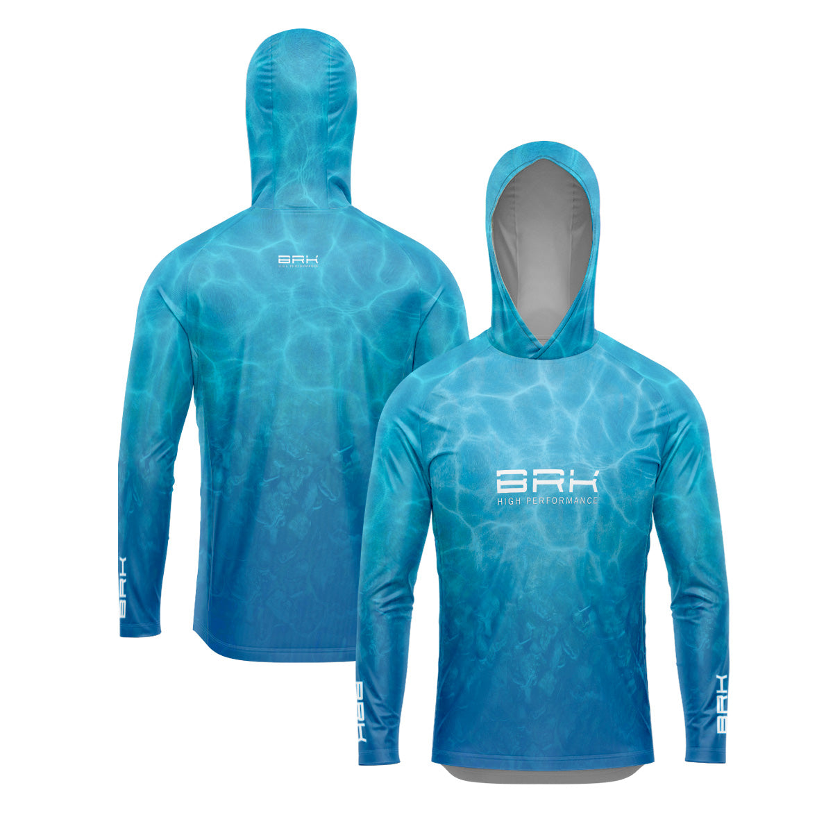 Camisa de Pesca com Capuz Brk River Azul com Proteção Uv50+ - Tamanho: M