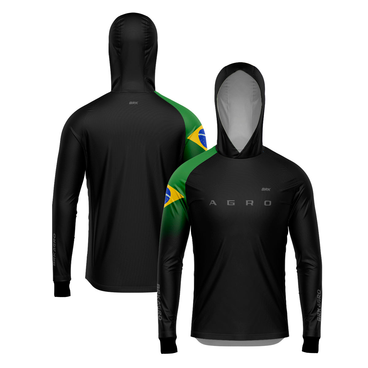 Camisa de Pesca Brk com Luva e Capuz Agro Brasil com Proteção Uv50+ - Tamanho: GG