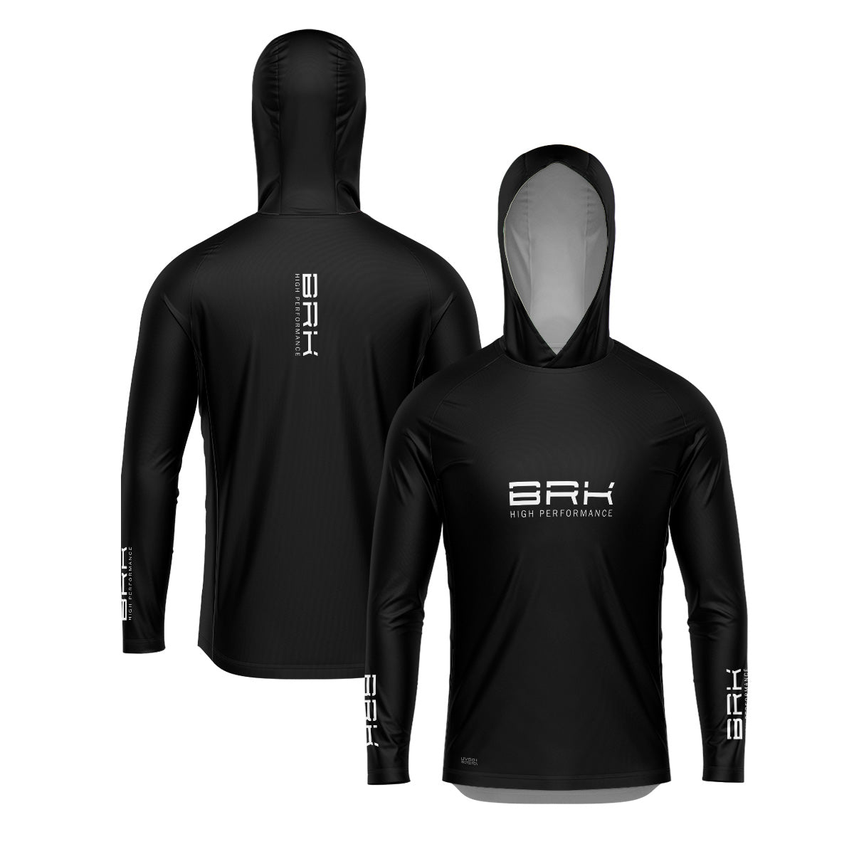 Camisa de Pesca com Capuz Brk Preta com Proteção Uv50+ - Tamanho: G1