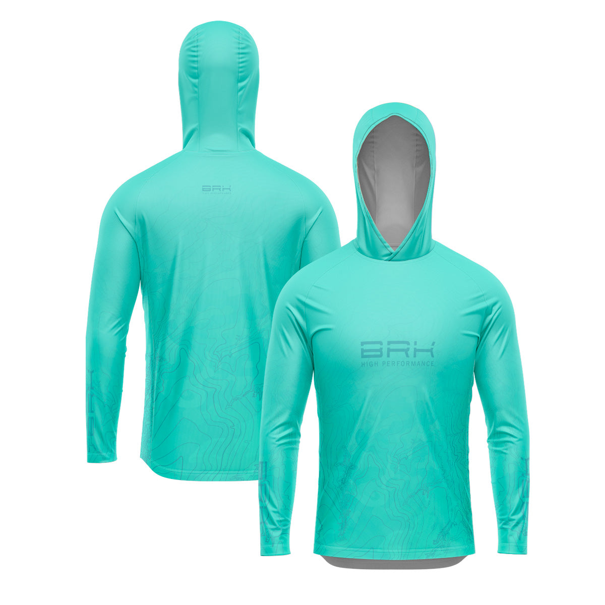 Camisa de Pesca com Capuz Brk Clean Turquesa com Proteção Uv50+ - Tamanho: G