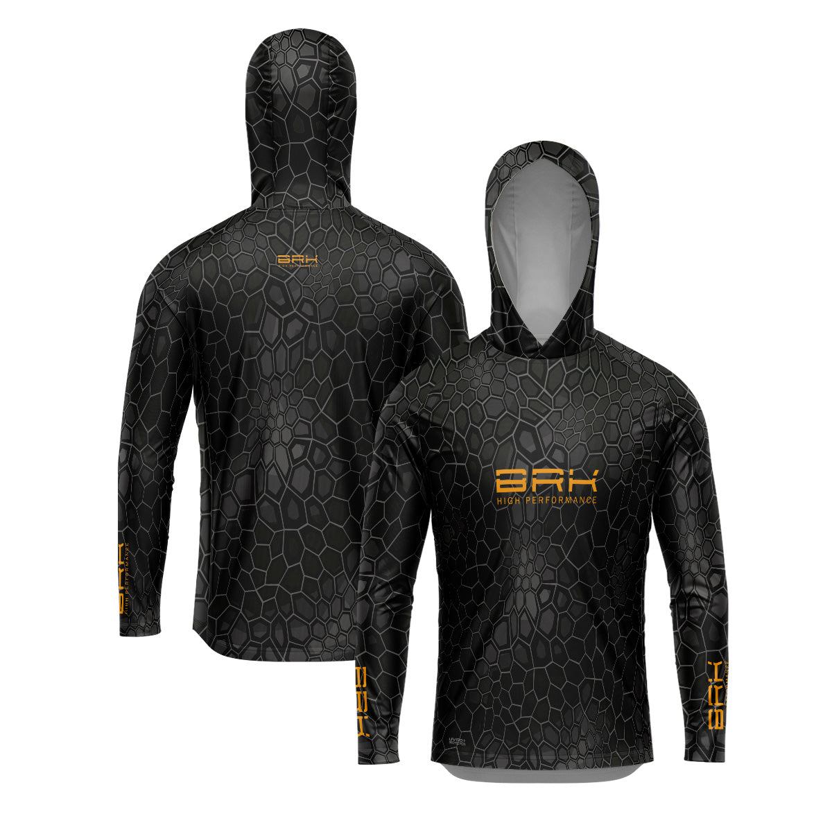 Camisa de Pesca com Capuz Brk Criptek Preta com Proteção Uv50+ - Tamanho: G