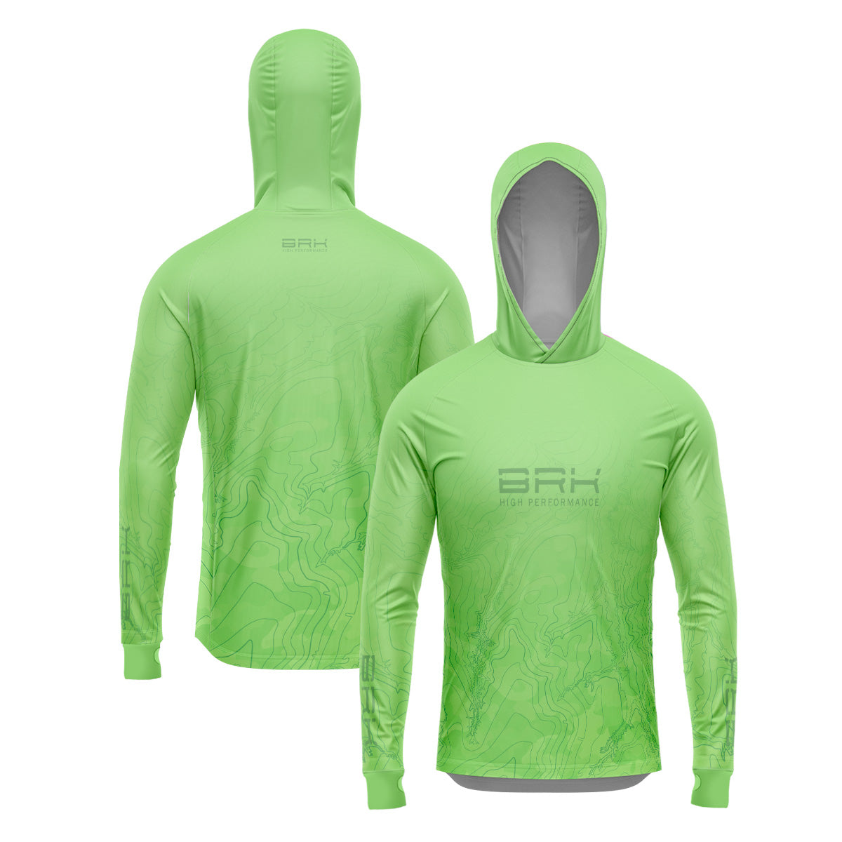 Camisa de Pesca com Capuz Brk Clean Verde com Proteção Uv50+ - Tamanho: P