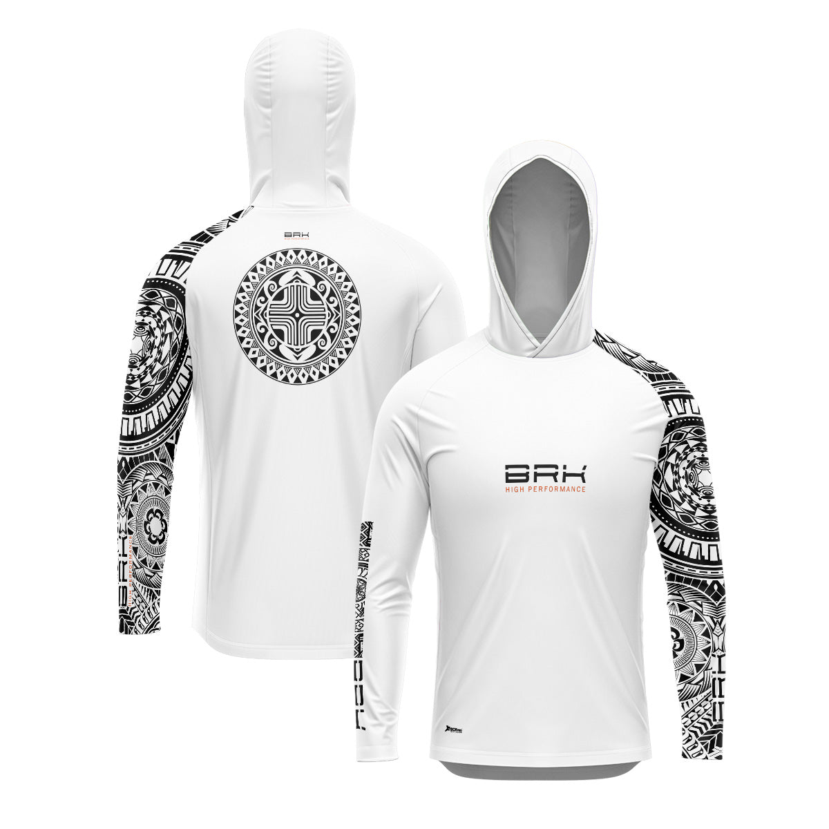 Camisa de Pesca com Capuz Brk Branca Maori com Proteção Uv50+ - Tamanho: G2