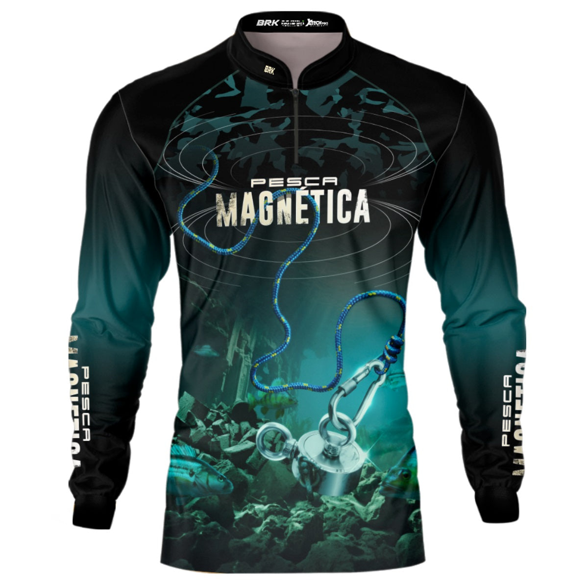Camisa de Pesca Brk Pesca Magnética com UV50+ - Brk Fishing