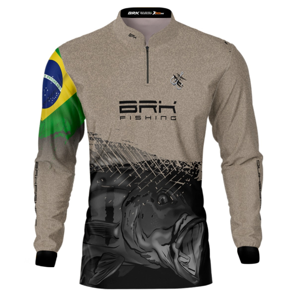 Camisa de Pesca Brk Garateia Tucunaré Brasil com UV50+ - Brk Fishing