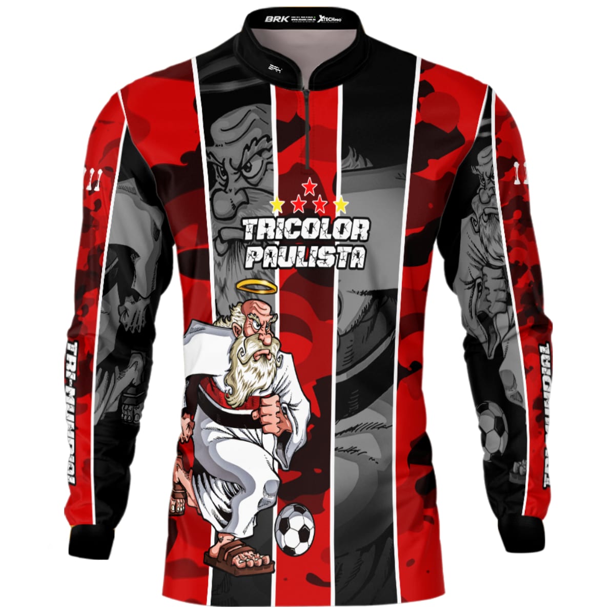 Camisa de Pesca Brk Mascote Tricolor Paulista com Proteção UV50+ - Brk Fishing