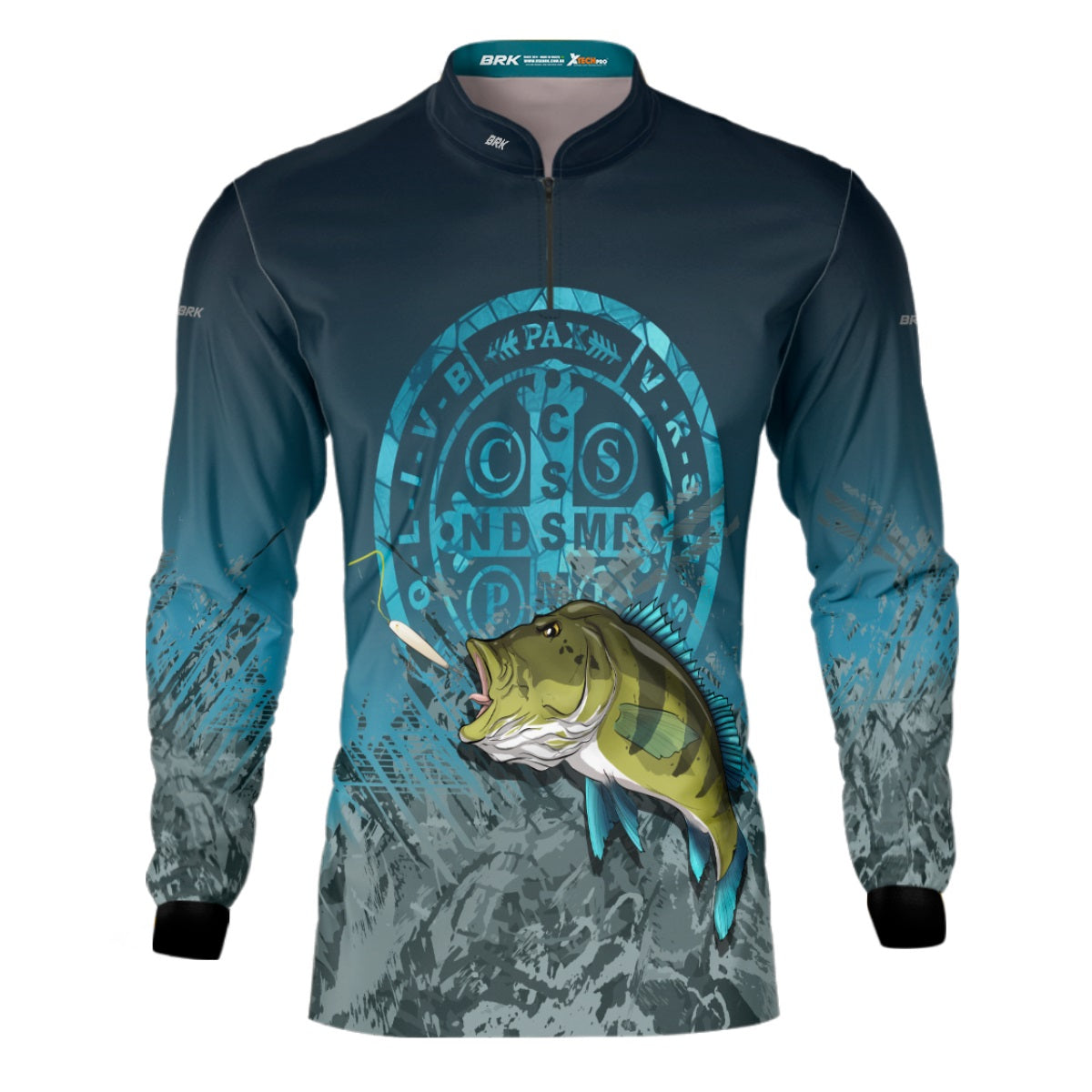 Camisa de Pesca Brk Verde Àgua Tucunaré com UV50+ - Brk Fishing