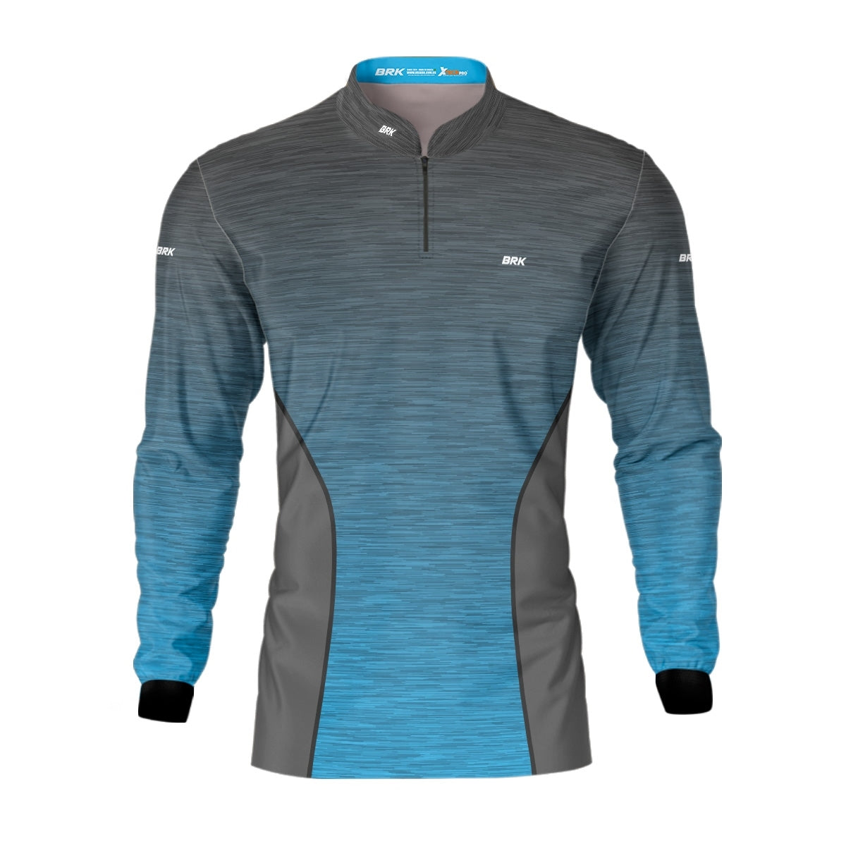 Camisa de Motociclismo Brk Mescla Cinza e Azul com Proteção Solar UV50+