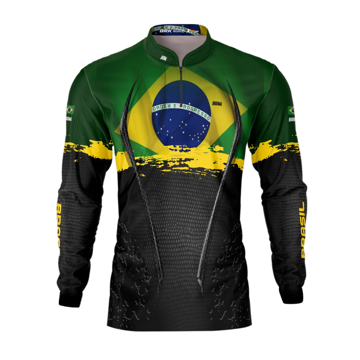 Camisa de Pesca Brk Bandeira do Brasil com Proteção Solar UV50+ - Brk Fishing
