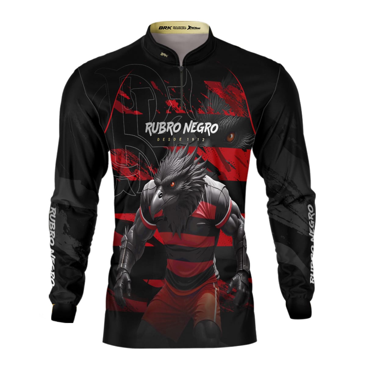 Camisa Brk Mascote Rubro Negro Urubu com Proteção Solar UV50+ - Brk Fishing