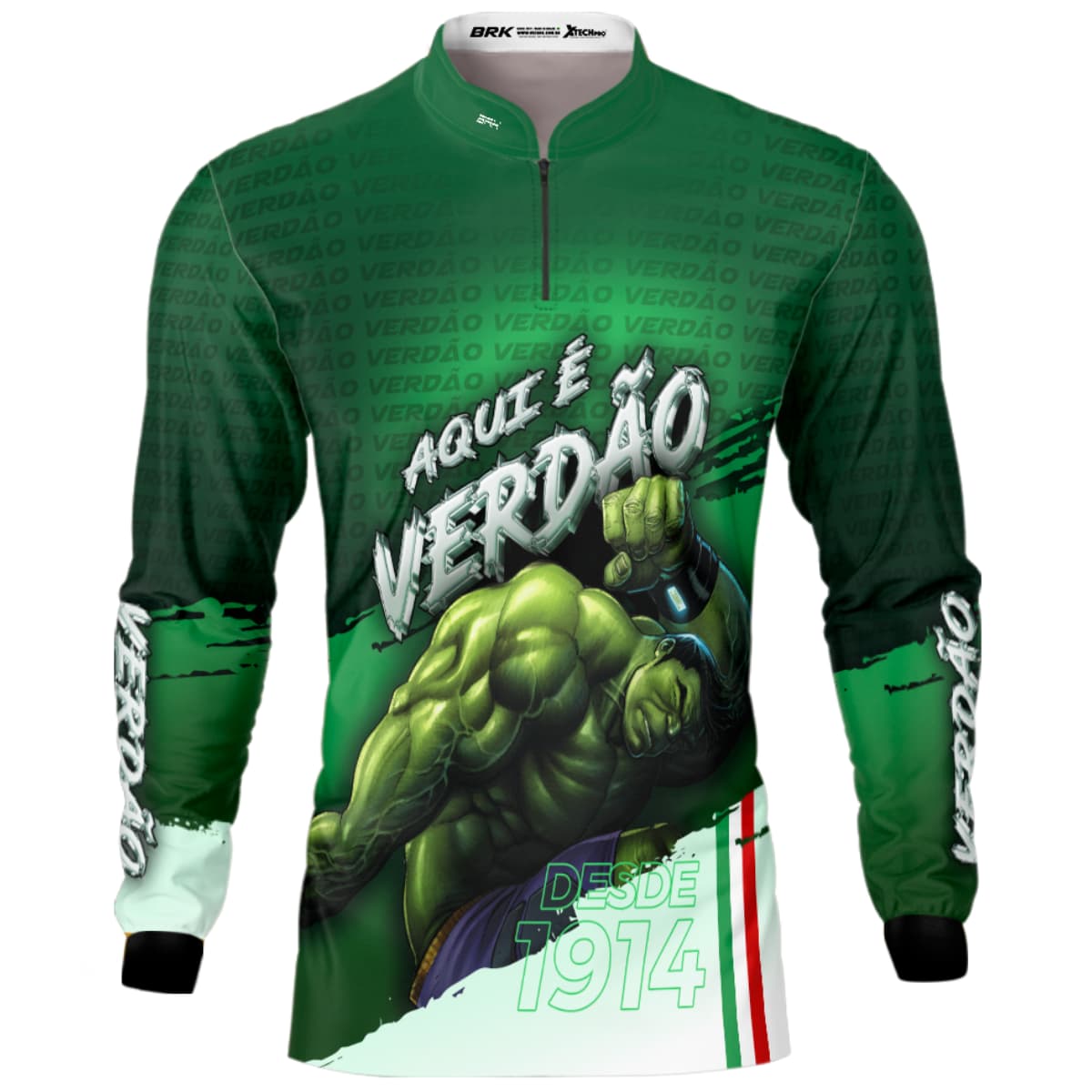 Camisa de Pesca Brk Verdão Mascote Hulk com Proteção Solar UV50+ - Brk Fishing