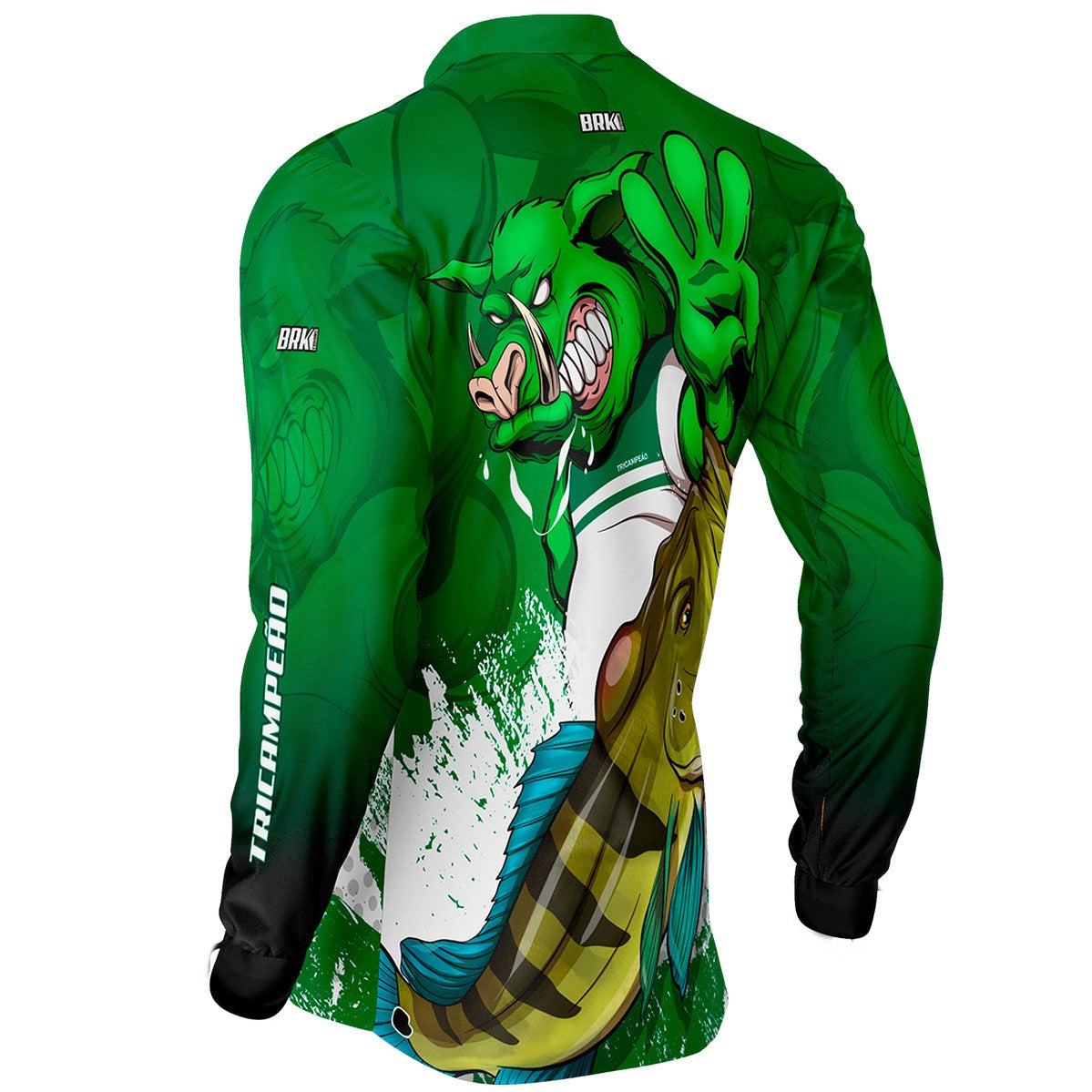 Camisa de Pesca Brk Verdão Tri Libertadores Tucunaré Azul com UV50+ - Brk Fishing