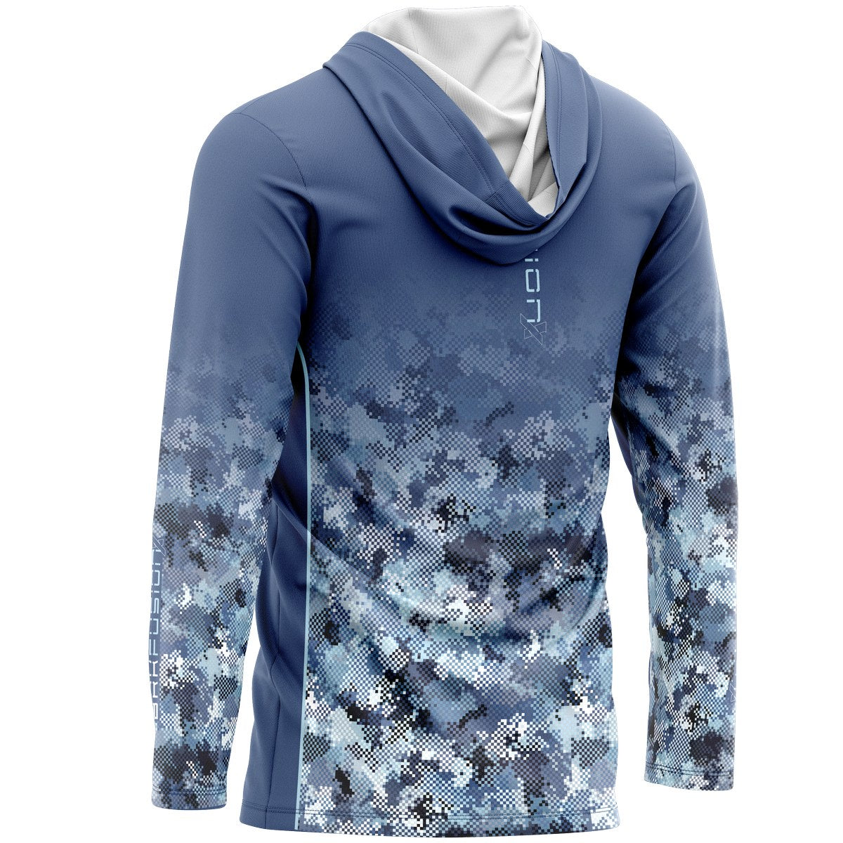 Camisa FusionX Brk Deep Camuflada Azul com Capuz e Proteção UV50+ - Brk Fishing