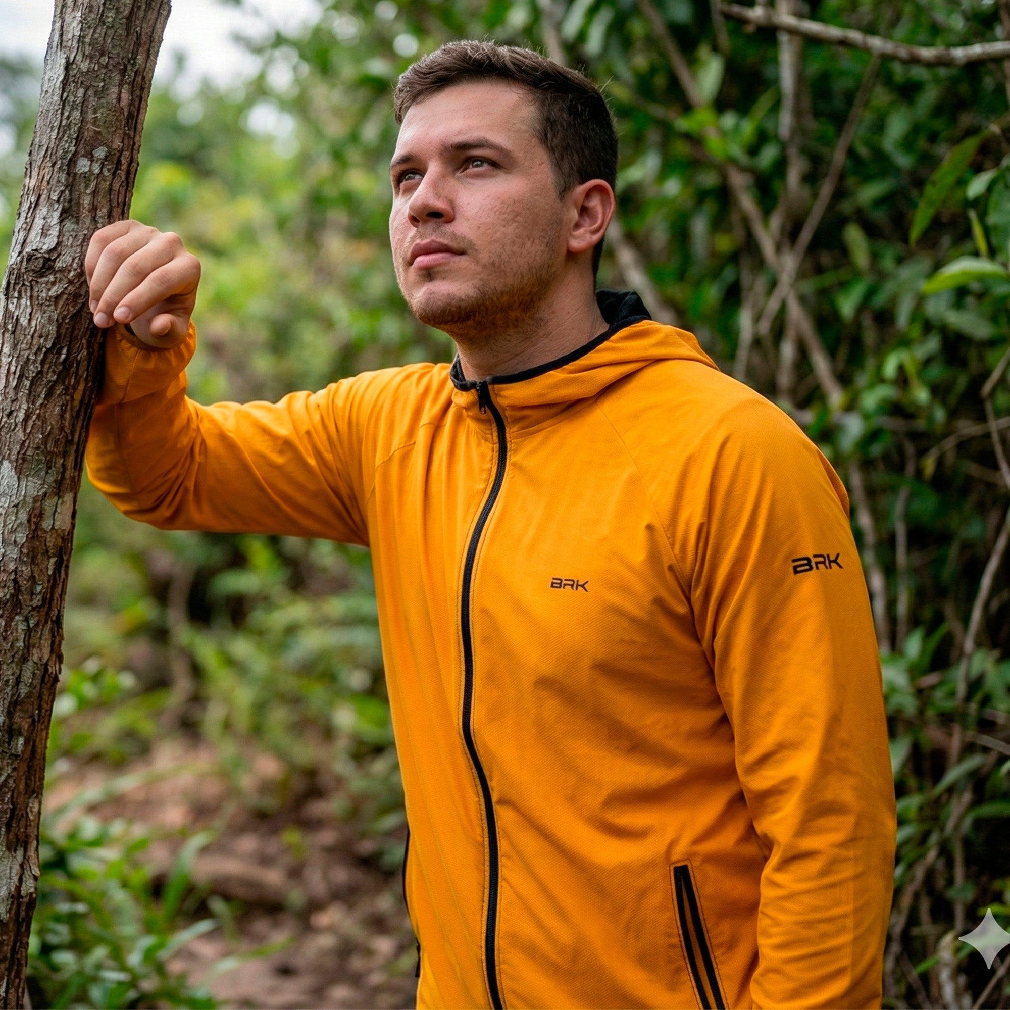 Jaqueta Corta Vento Brk Laranja Repelente à Água com UV50 Brk Fishing