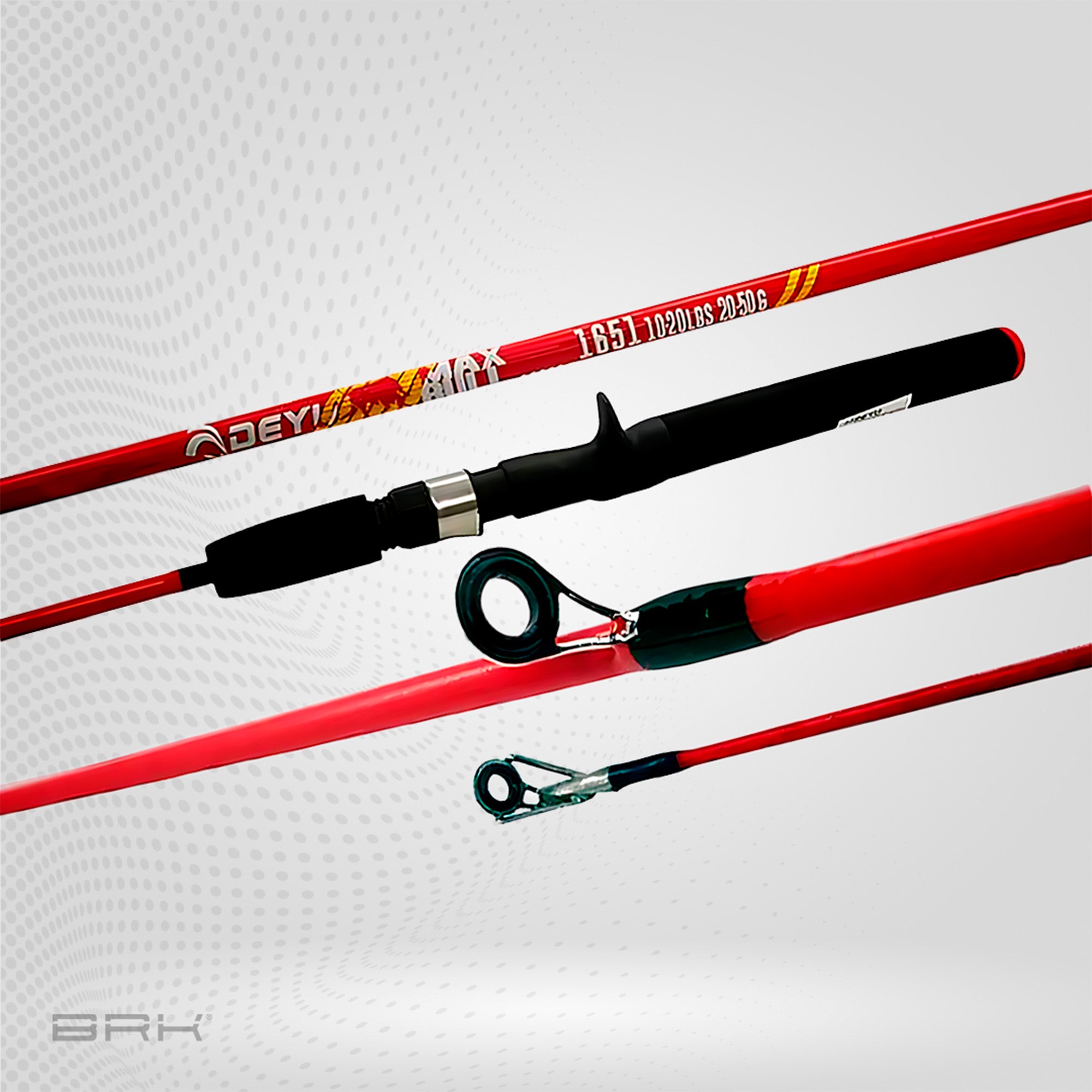 Vara de Pesca Deyu Max Bull MB-CFS1651M 20lbs 1,65m | Vermelha - Carretilha (Inteiriça) - Brk Fishing