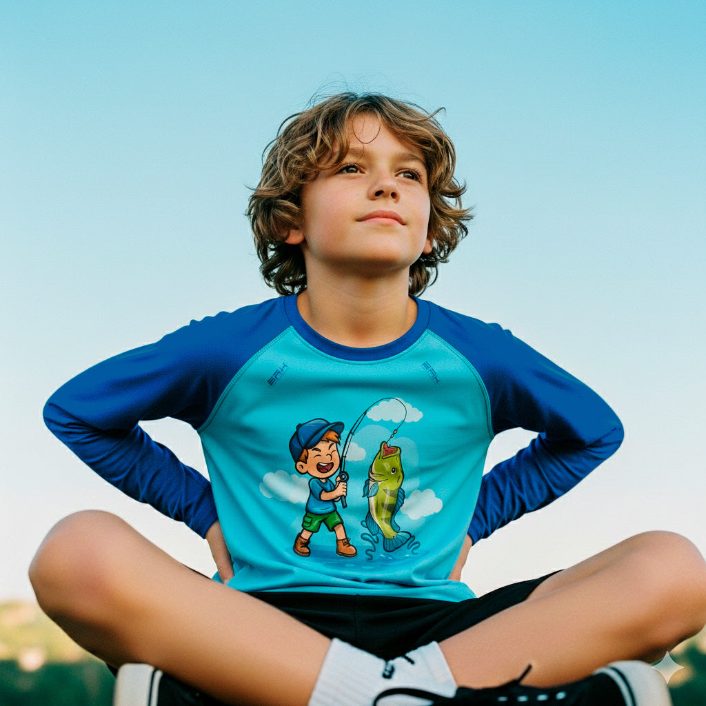 Camisa de Pesca Kids Brk Pequeno Pescador com Proteção UV50 Brk Fishing