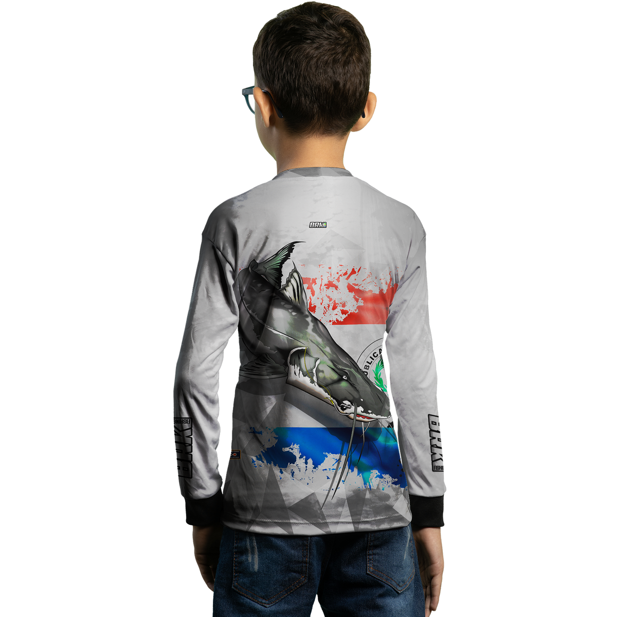 Camisa Infantil de Pesca Brk Branca e Rosa Camuflada com Proteção Solar UV50+