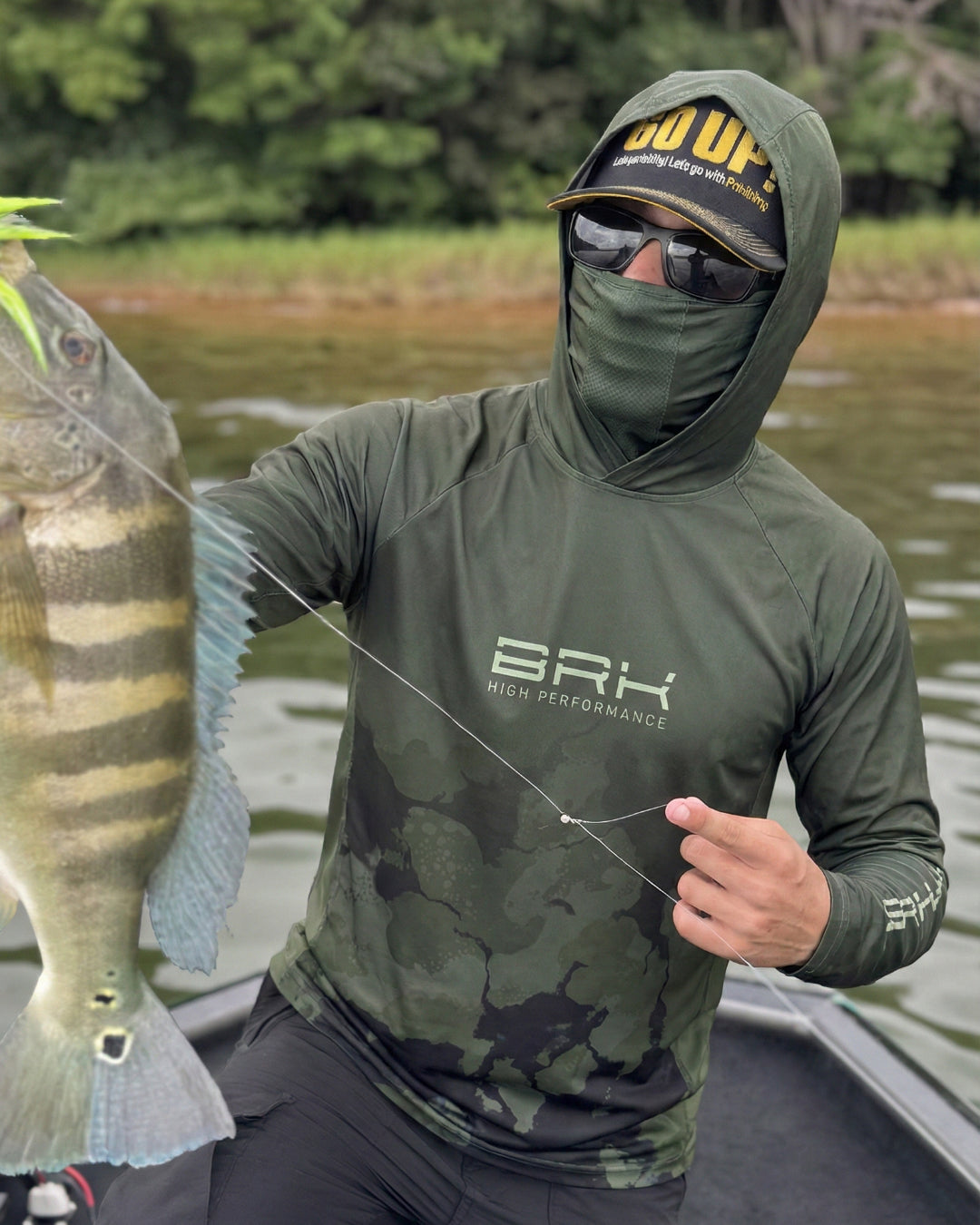 Camisa FusionX Brk Fishing Verde Marmore com Proteção UV50+