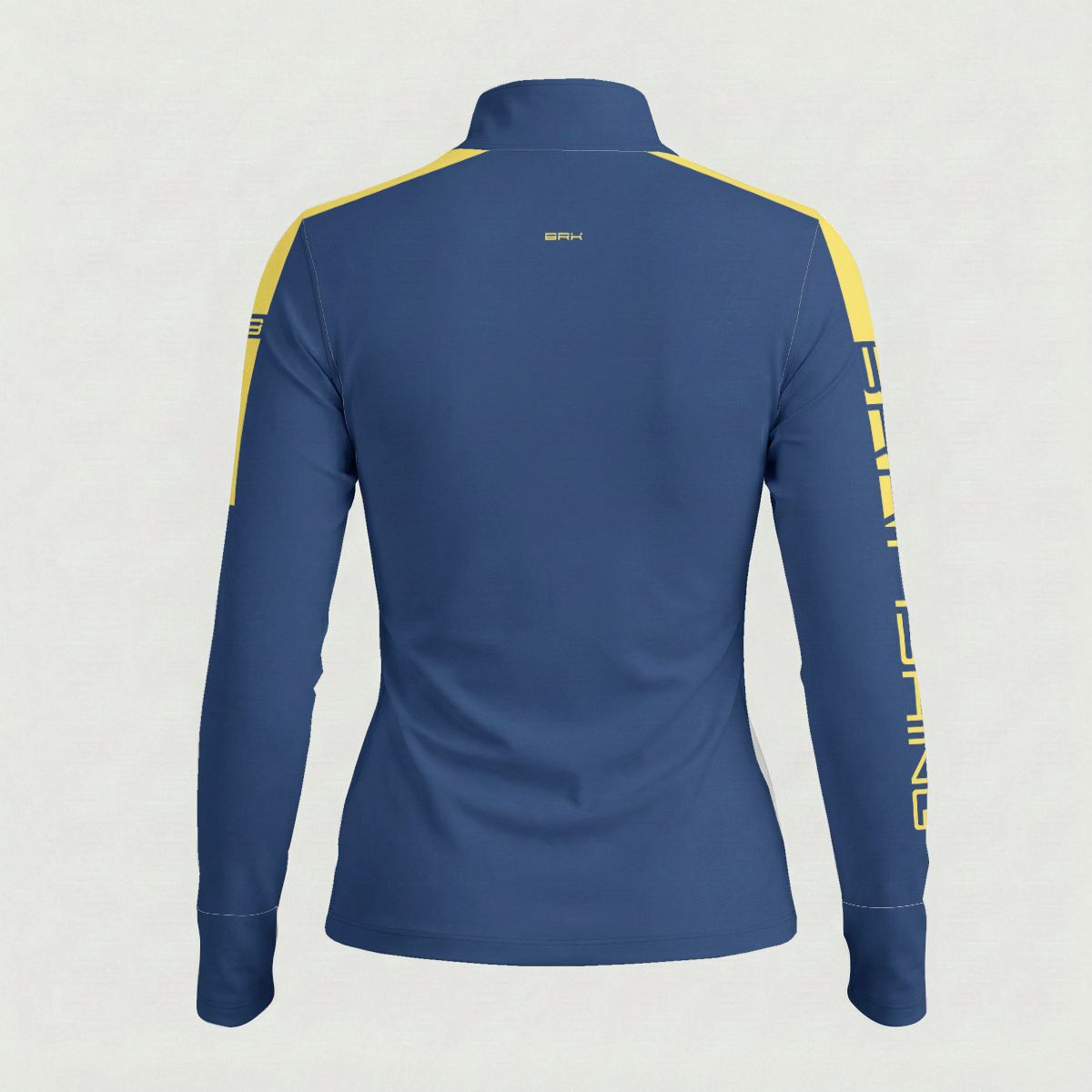 Camisa ArmorX Feminina Brk Fishing Azul com Detalhes em Amarelo com Proteção UV50+