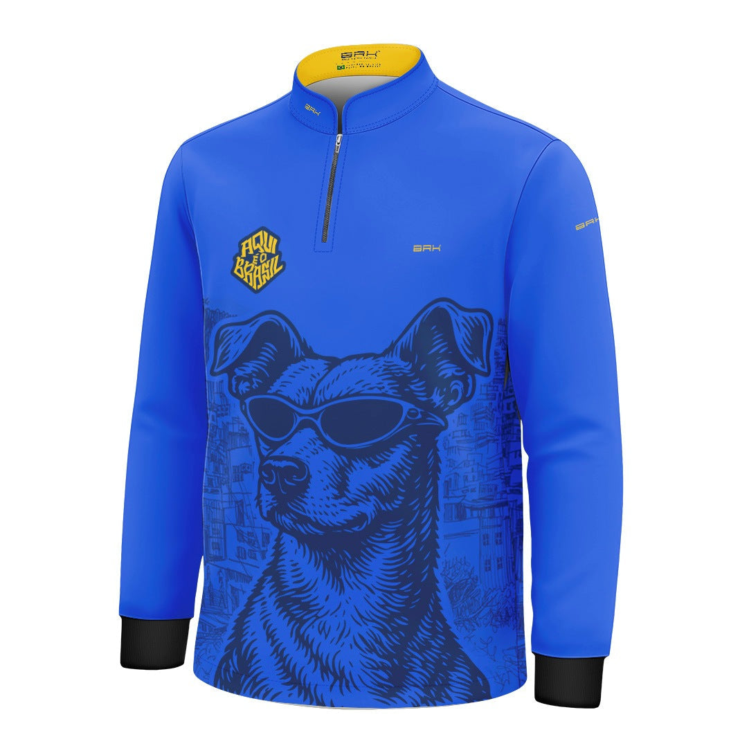 Camisa Brk Infantil Aqui é o Brasil Caramelo de Óculos Azul com Proteção UV50