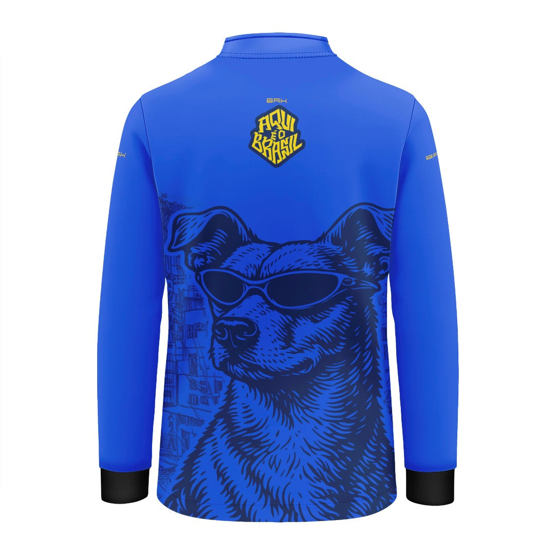 Camisa Brk Infantil Aqui é o Brasil Caramelo de Óculos Azul com Proteção UV50