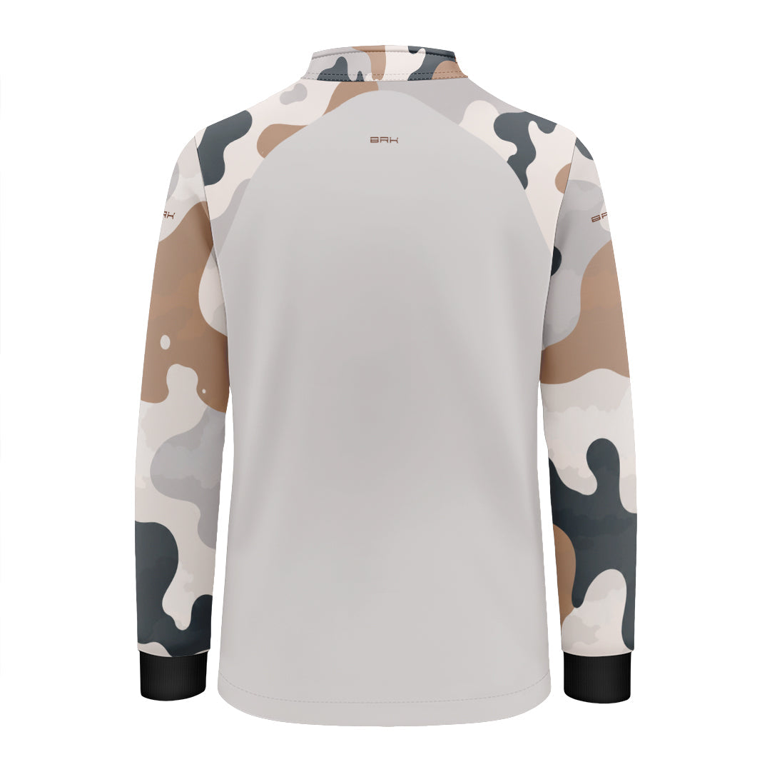 Camisa Fishing Infantil Brk Cow Print Creme com Proteção Solar UV50+