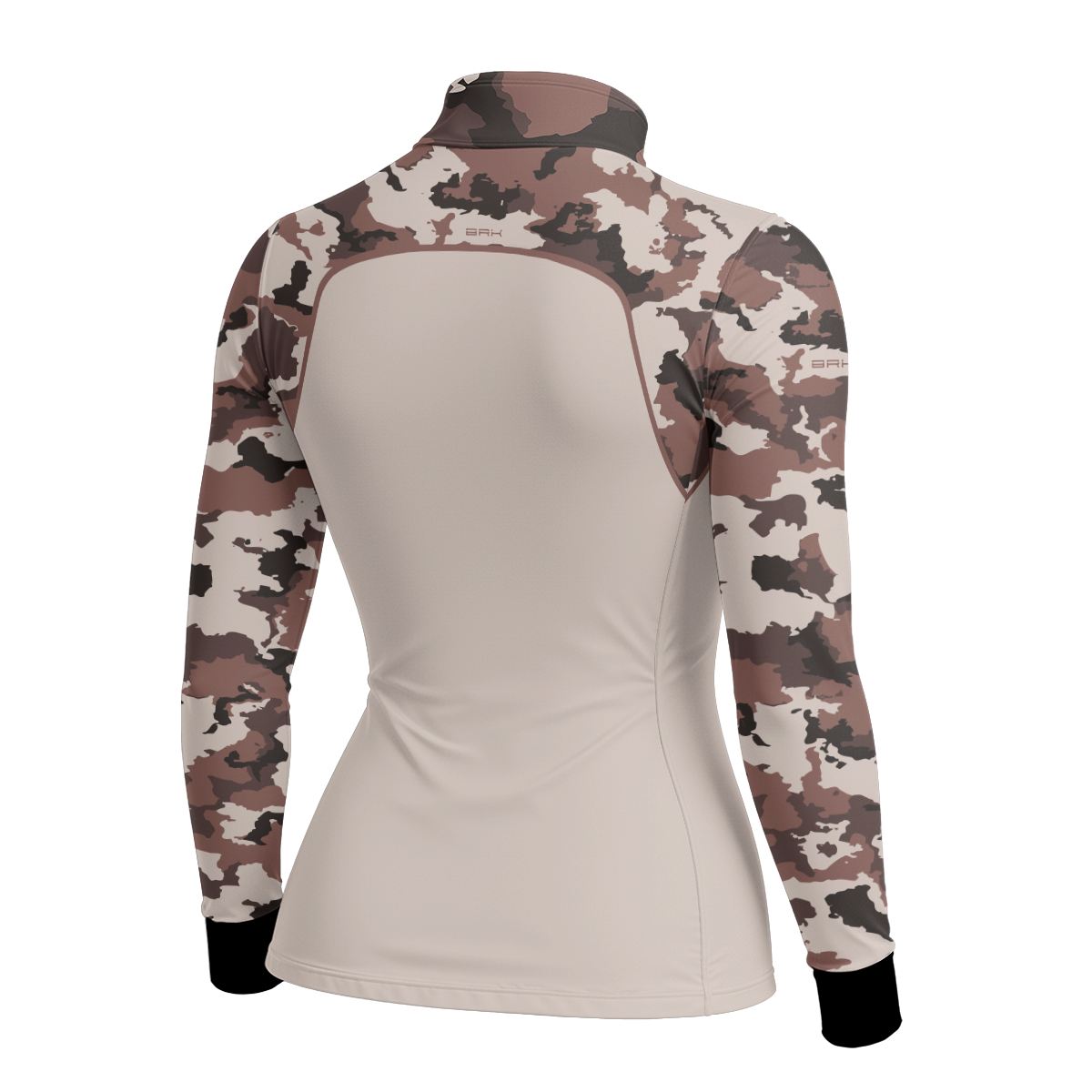 Camisa Fishing Feminina Brk Cow Print Camuflado Marrom Creme com Proteção Solar UV50+
