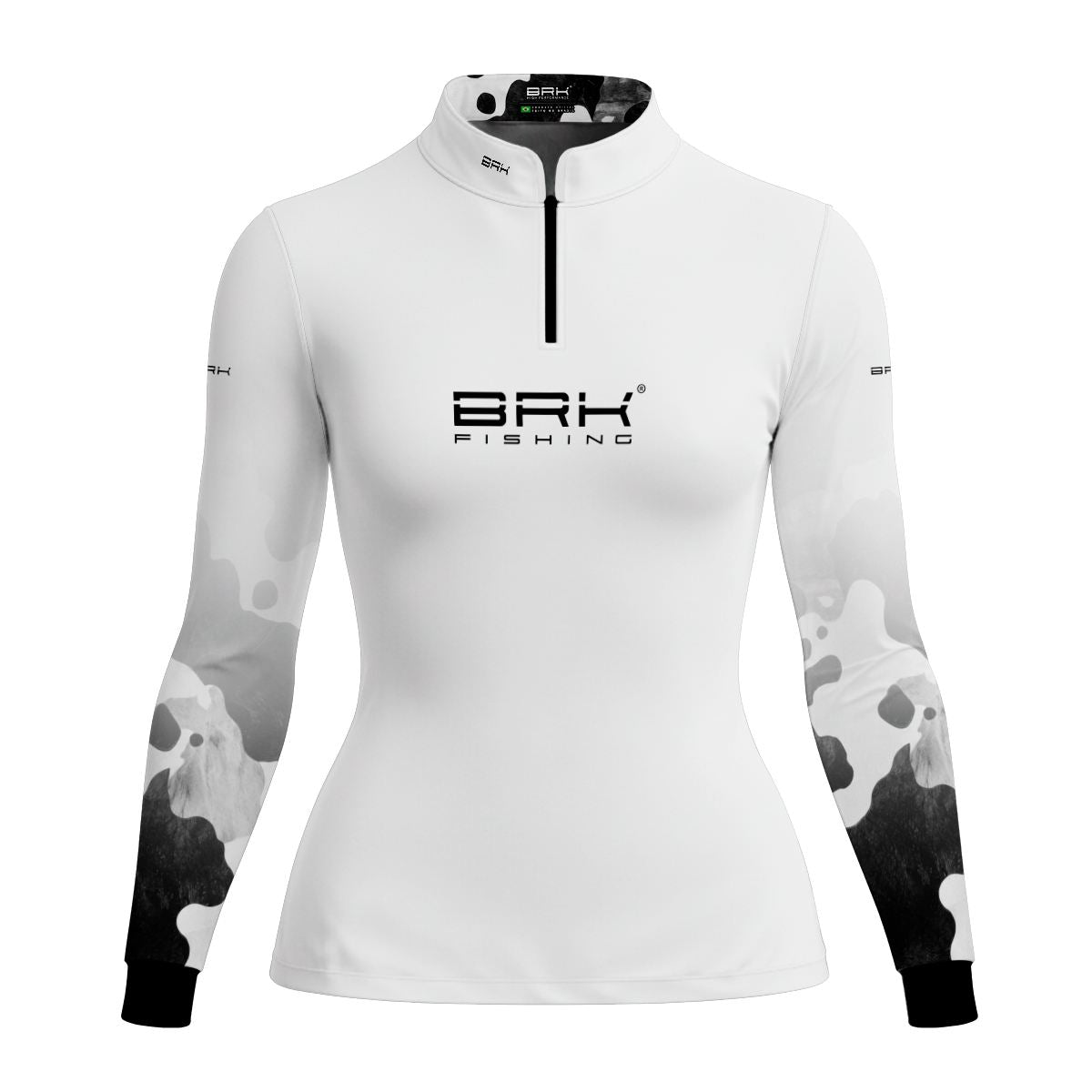 Camisa Fishing Feminina Brk Cow Print Preto e Branco com Proteção Solar UV50+