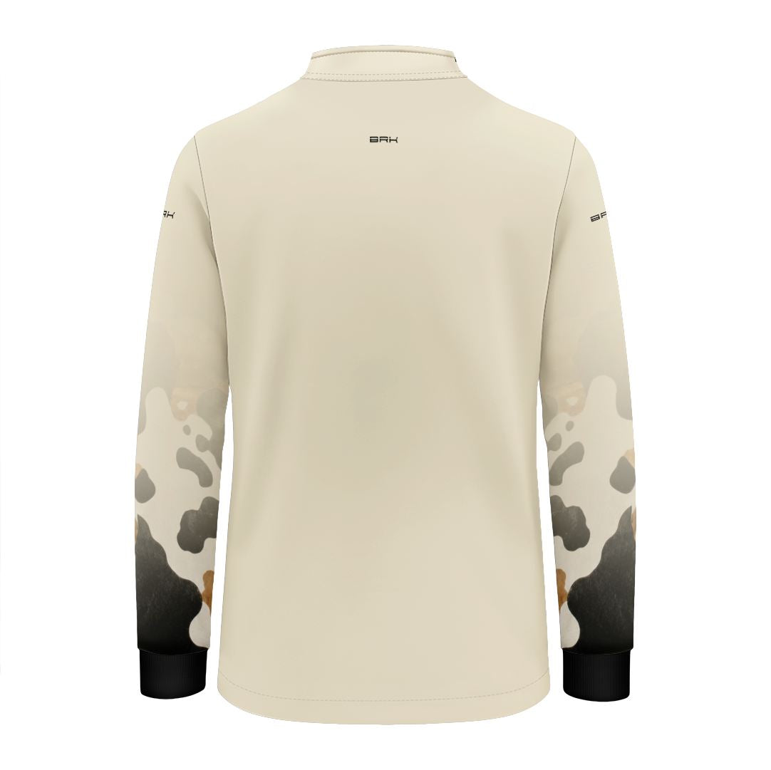 Camisa Fishing Infantil Brk Cow Print Areia com Proteção Solar UV50+