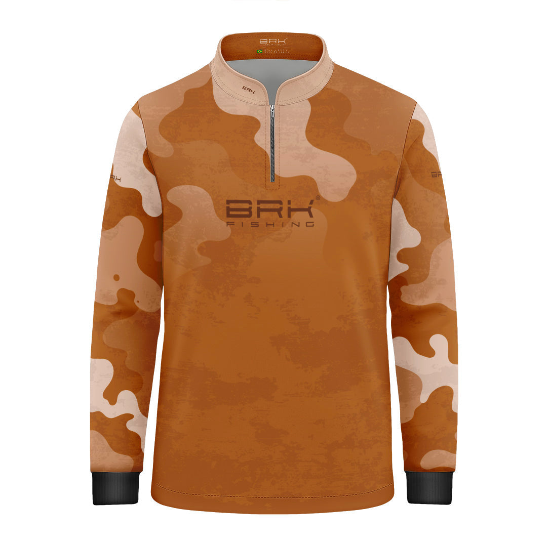 Camisa Fishing Infantil Brk Cow Print Terracota com Proteção Solar UV50+