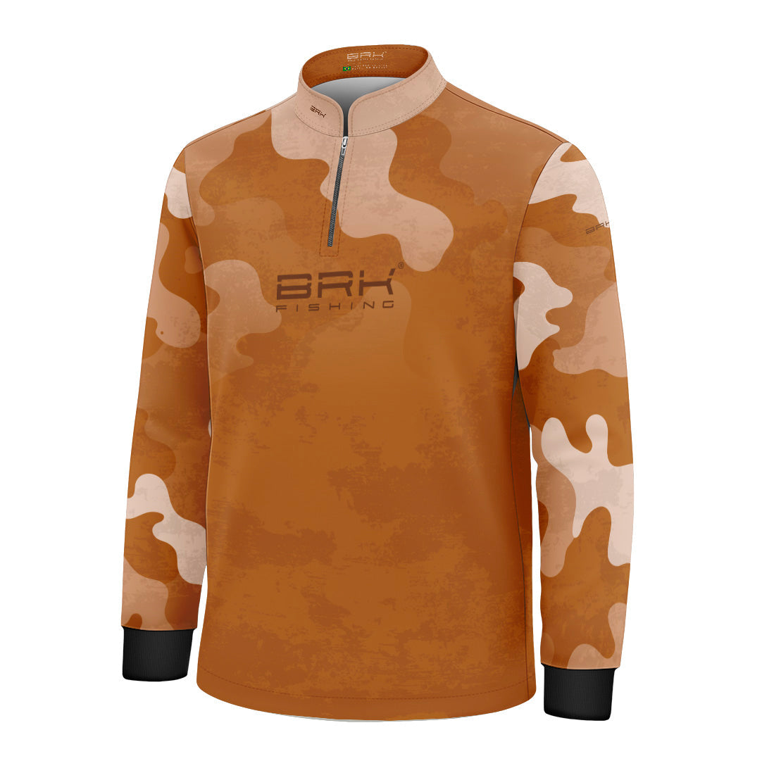Camisa Fishing Infantil Brk Cow Print Terracota com Proteção Solar UV50+