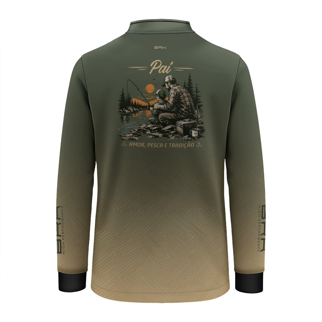 Camisa Brk Dia dos Pais Infantil Amor, Pesca e Tradição com UV50+