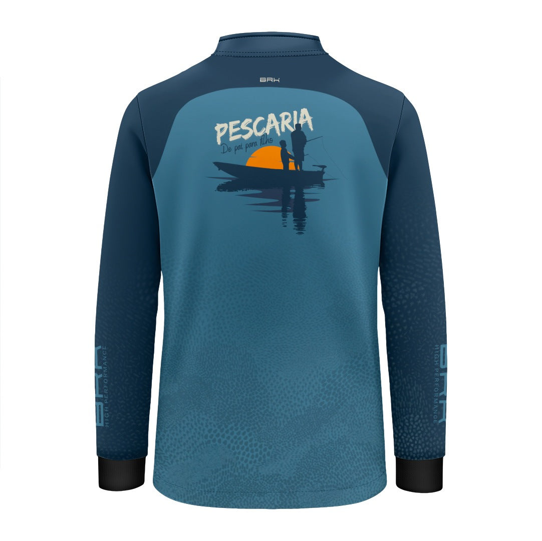 Camisa Brk Dia dos Pais Infantil Pescaria de Pai para Filho com UV50+