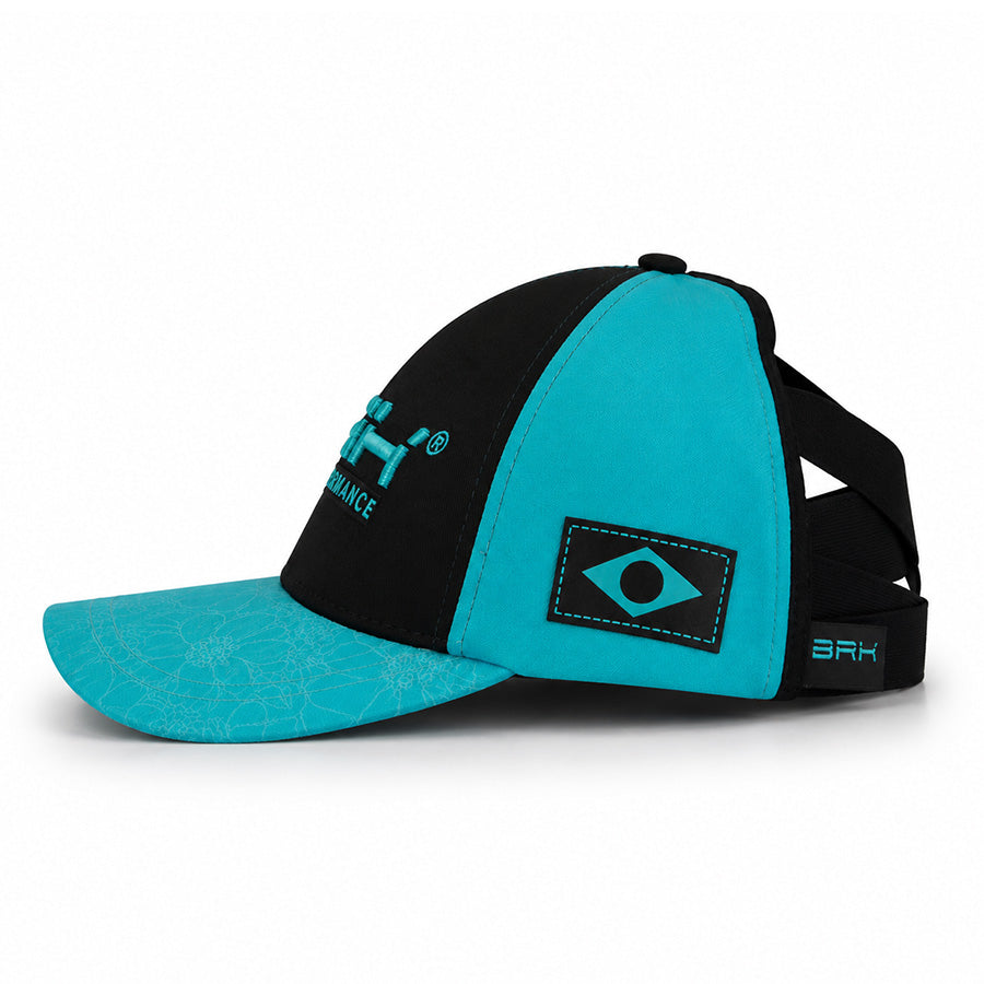 Boné de Pesca Feminino Preto e Verde Tiffany