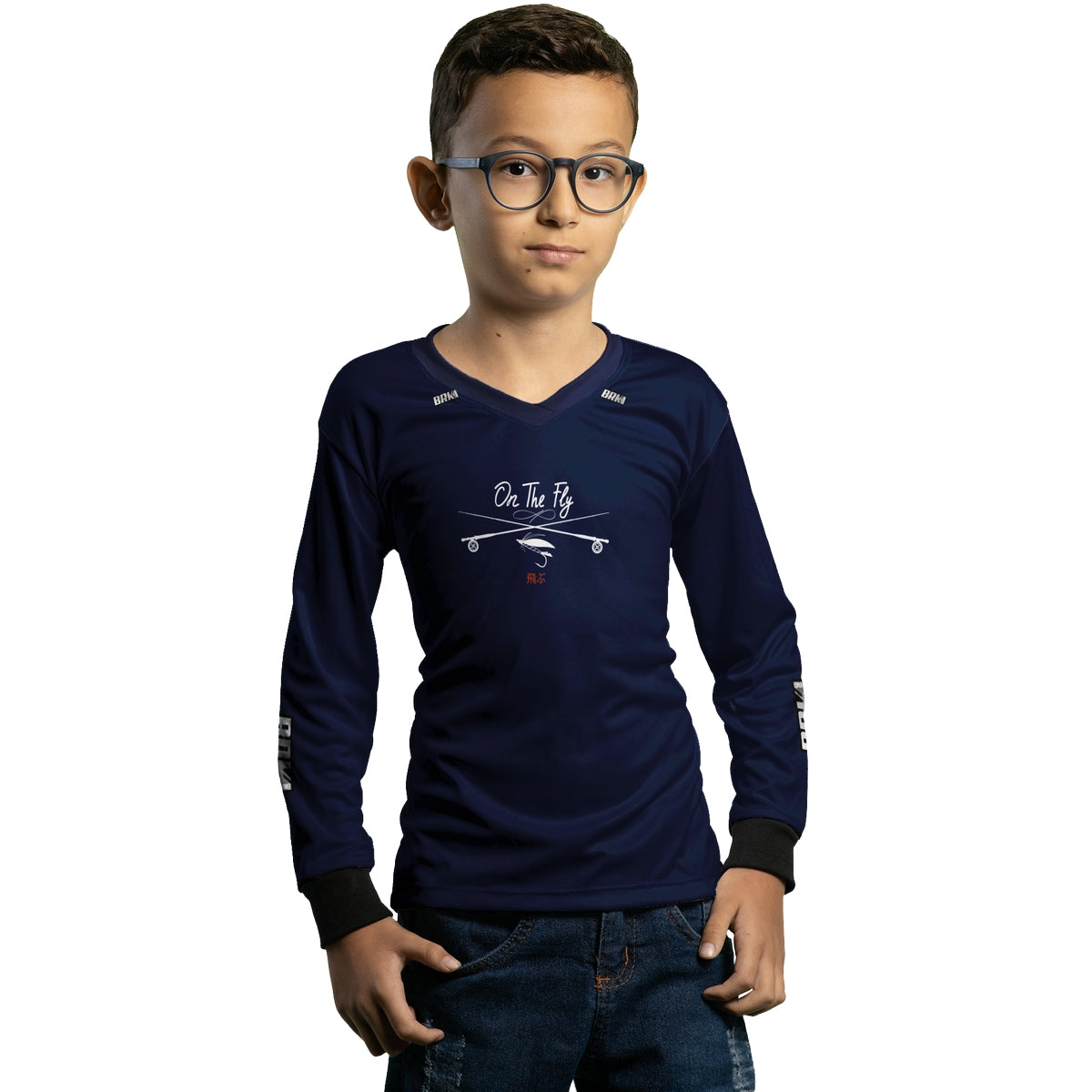 Camisa Infantil de Pesca Brk On The Fly Fishing com UV50+