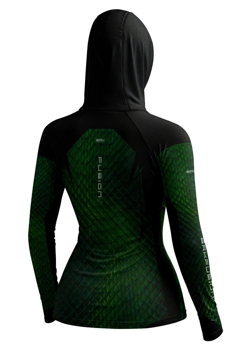 Camisa FusionX Réptil Feminina Brk Jungle Verde Escuro com Proteção UV50+