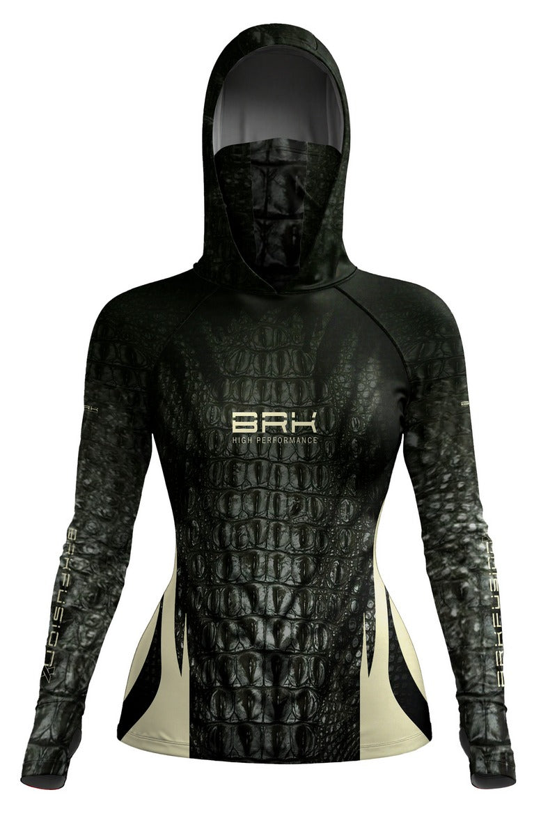 Camisa FusionX Réptil Feminina Brk Croco Black com Proteção UV50+