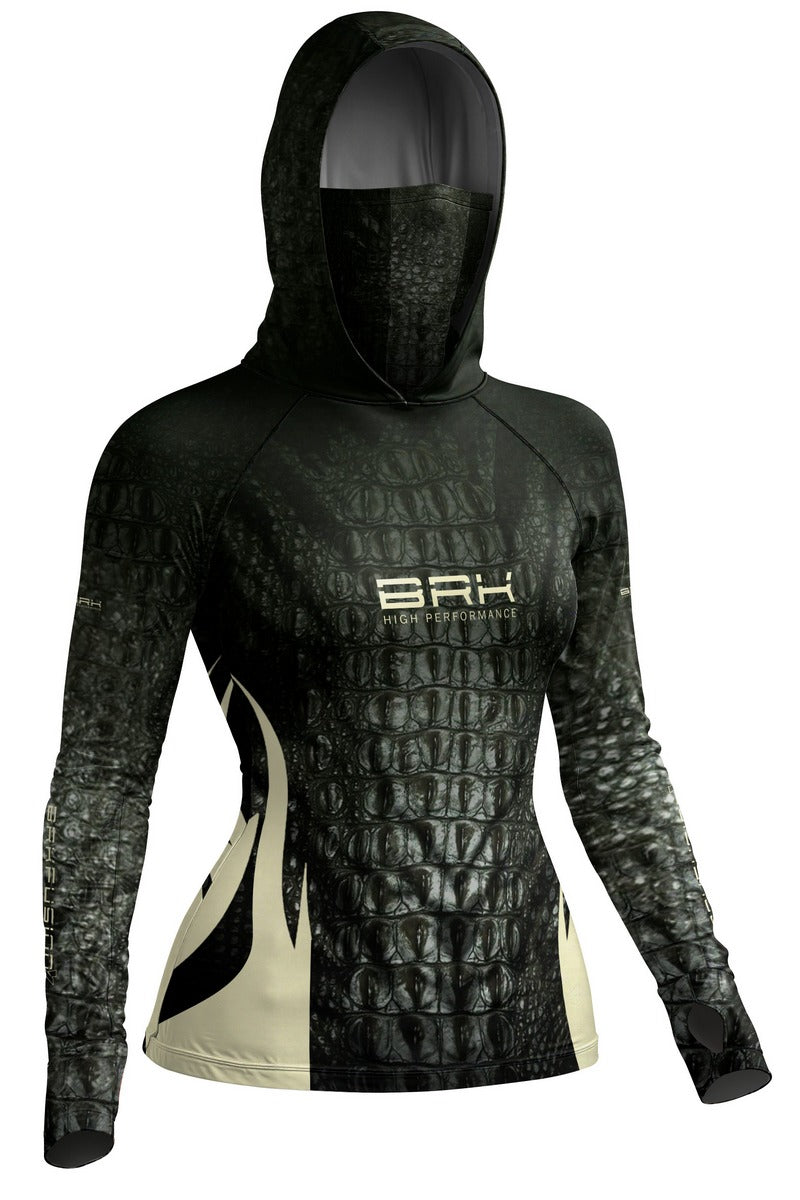 Camisa FusionX Réptil Feminina Brk Croco Black com Proteção UV50+