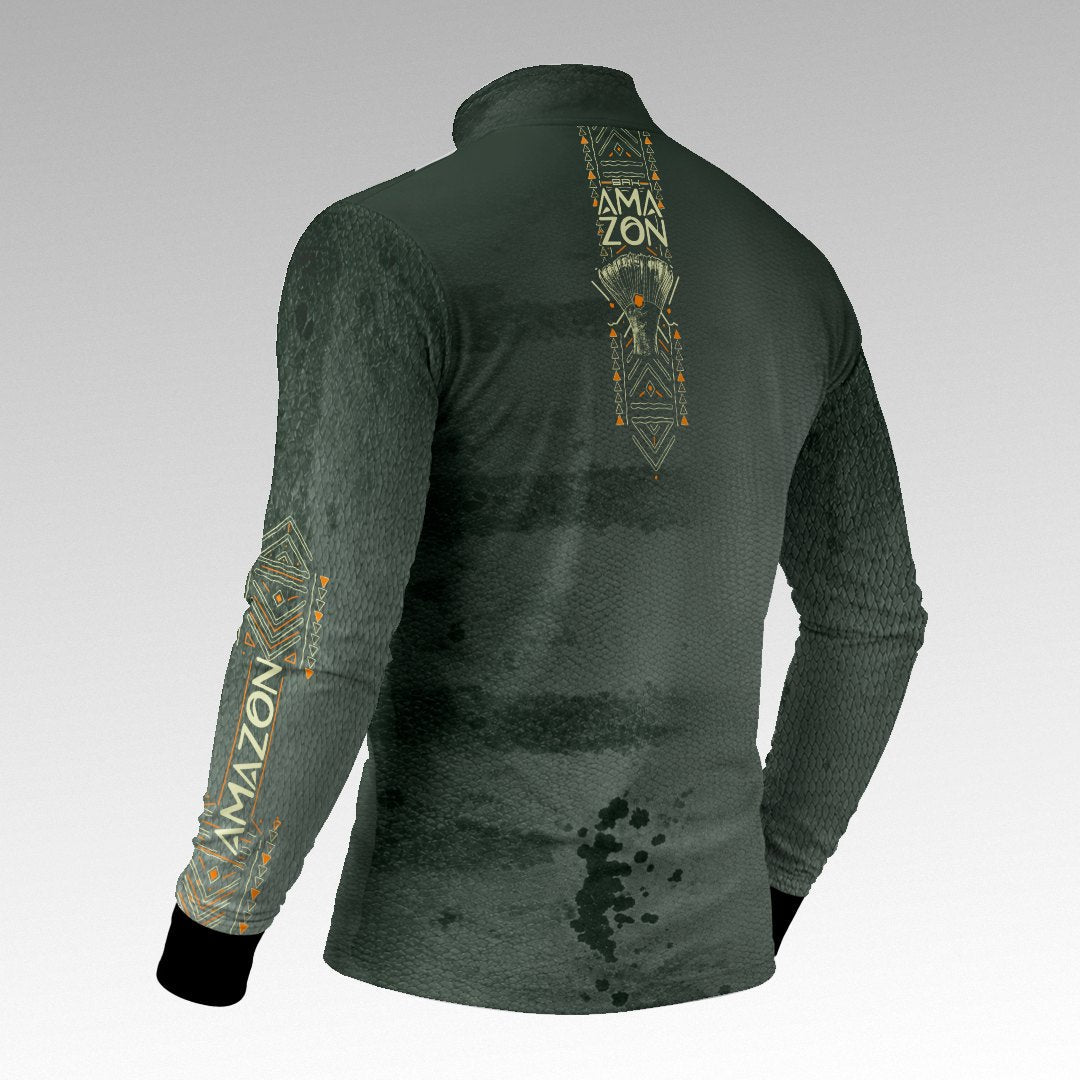 Camisa Amazon Tucunaré Rei dos Rios Verde Militar