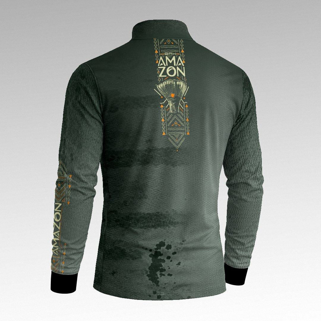 Camisa Amazon Tucunaré Rei dos Rios Verde Militar