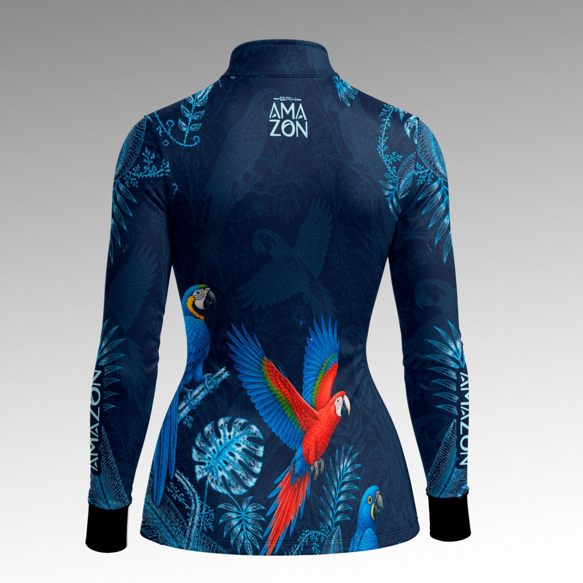 Camisa Feminina Amazon Araras Amazônicas Azul Marinho