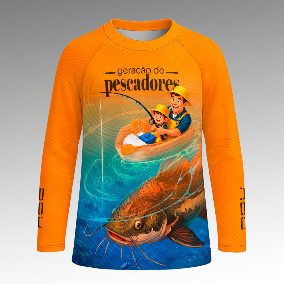 Camisa Infantil Brk Geração de Pescadores Laranja com Proteção UV50+