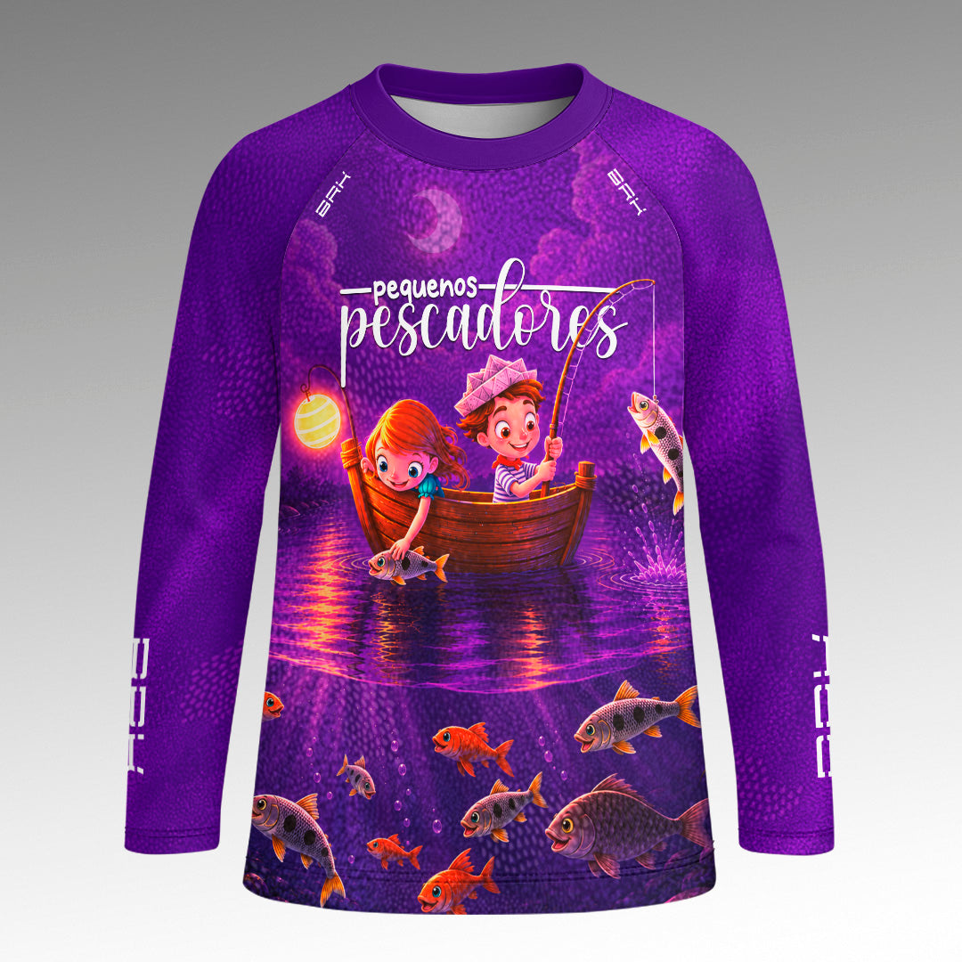 Camisa Infantil Brk Pequenos Pescadores Roxo com Proteção UV50+