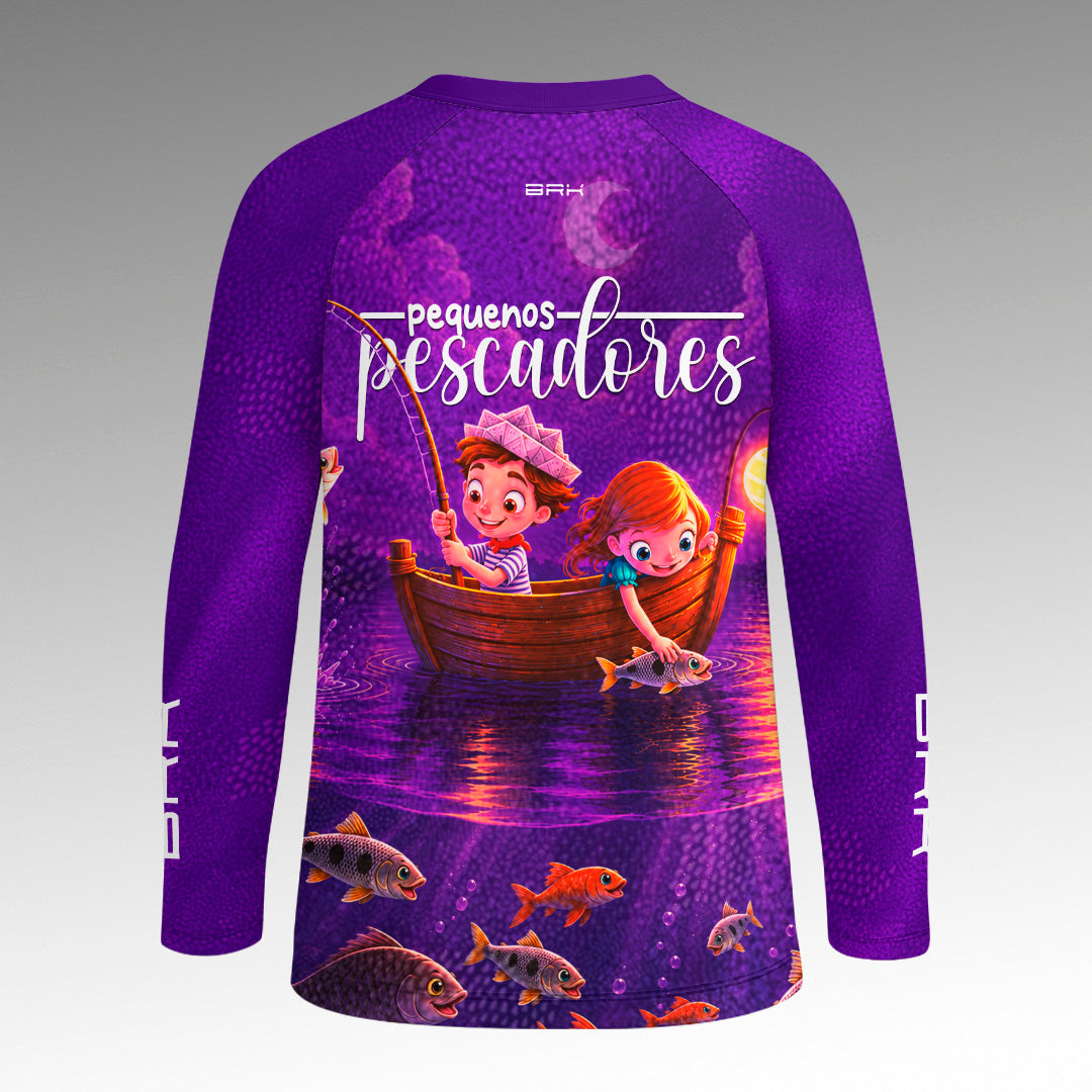 Camisa Infantil Brk Pequenos Pescadores Roxo com Proteção UV50+