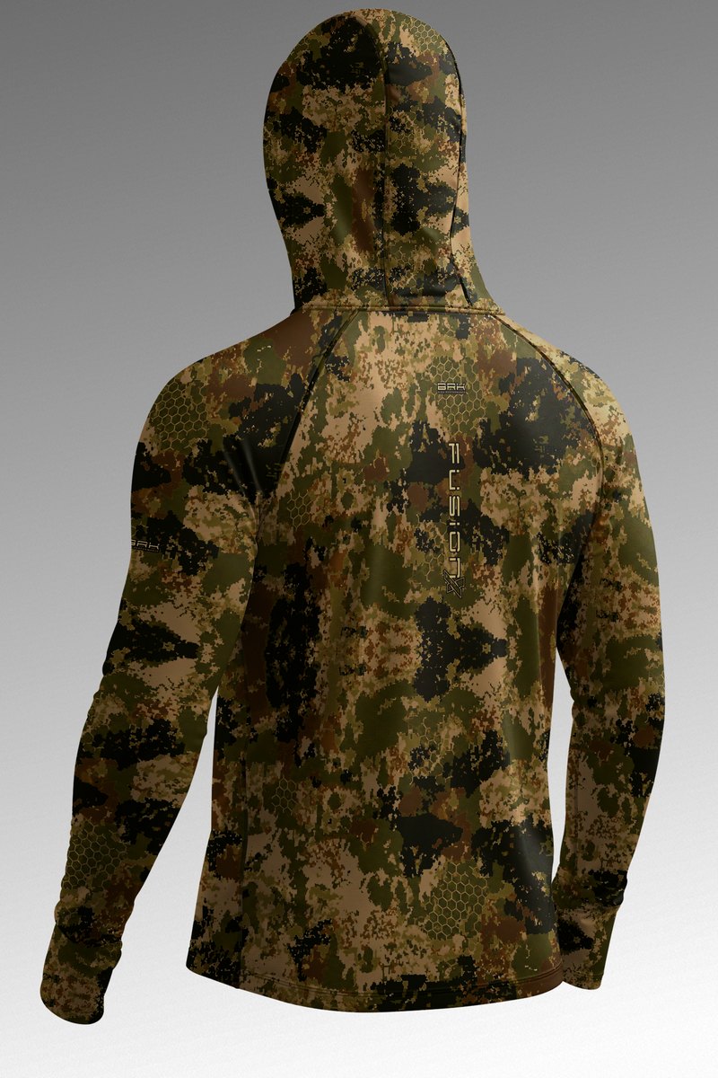 Camisa FusionX Brk Fishing  Camuflada Verde Militar com Proteção UV50