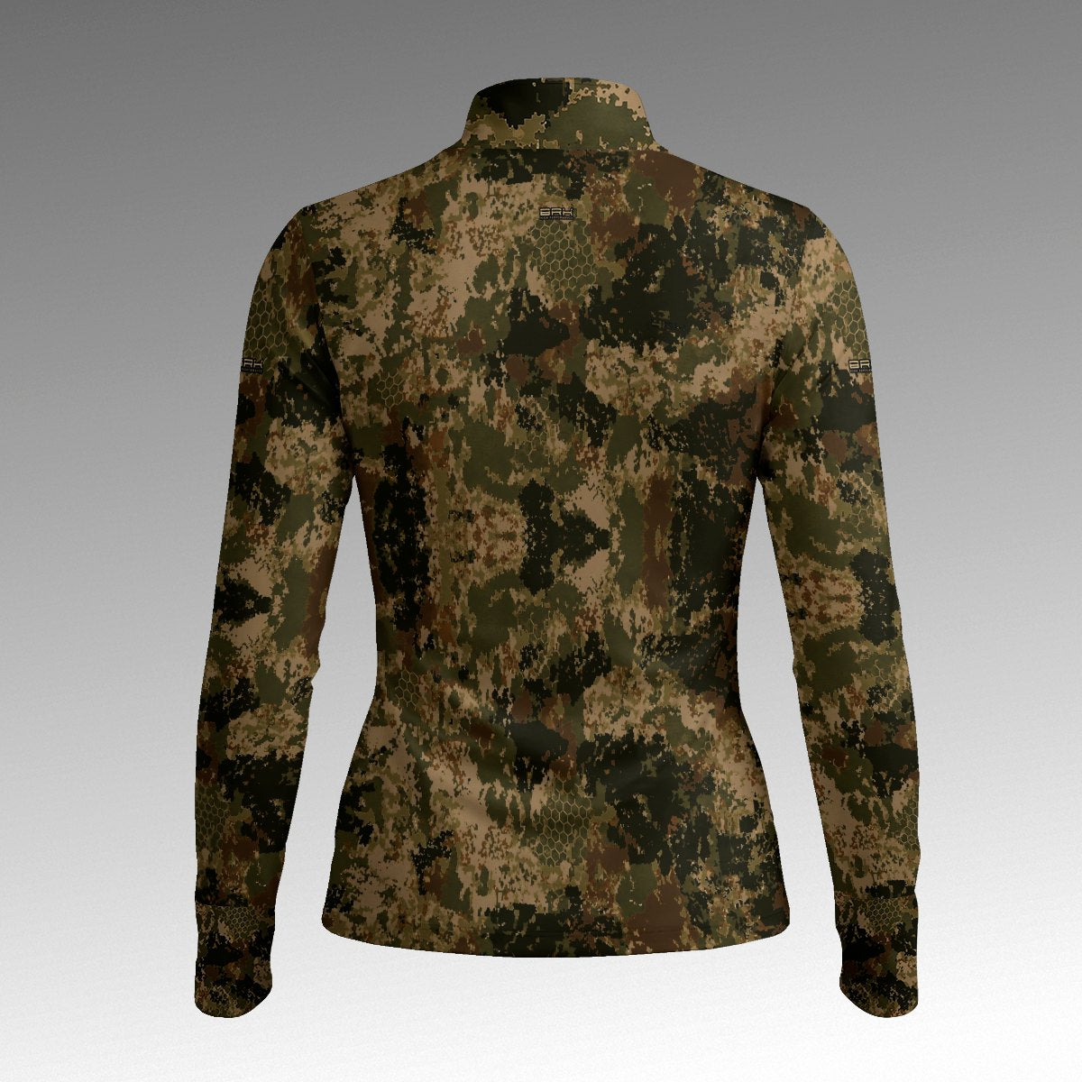 Camisa ArmorX Feminina Camuflada Verde Militar com Luva e Proteção UV50